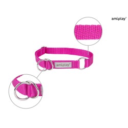 AMIPLAY Obroża półzaciskowa Samba - Różowa M