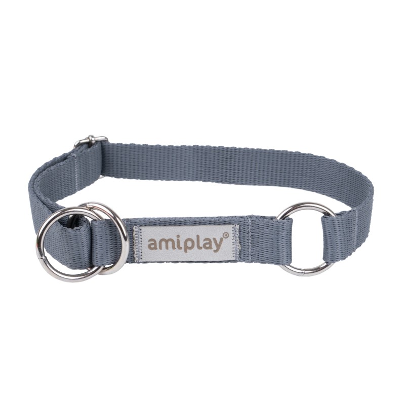 AMIPLAY Obroża półzaciskowa Samba - Szara XL