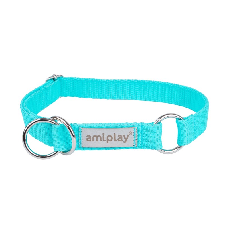 AMIPLAY Obroża półzaciskowa Samba - Turkusowa M