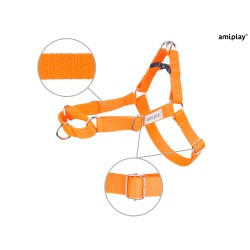 AMIPLAY Szelki regulowane EASY GO Samba - Pomarańczowe XL