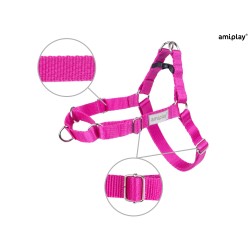 AMIPLAY Szelki regulowane EASY GO Samba - Różowe L