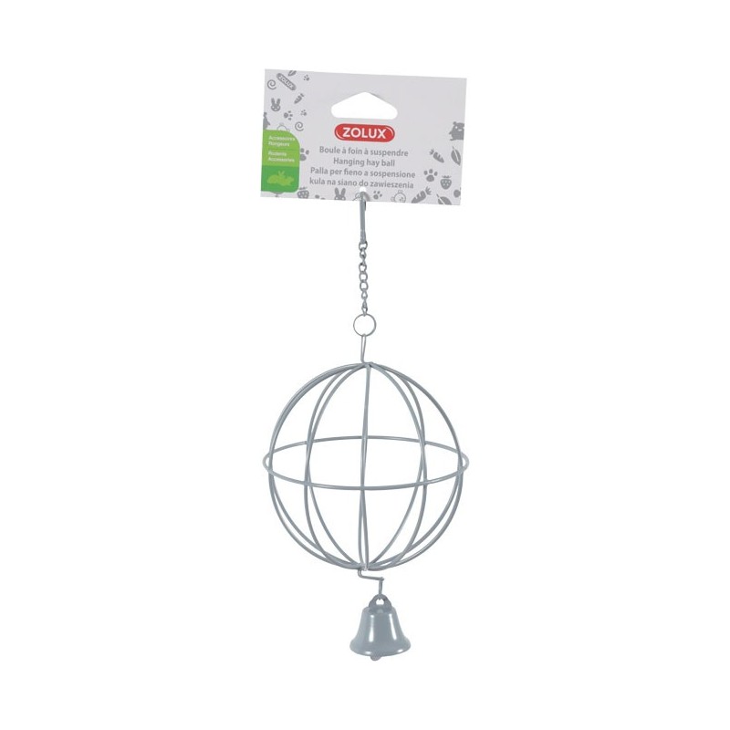 ZOLUX Metalowa kula na siano do zawieszenia śr. 10 cm - szara