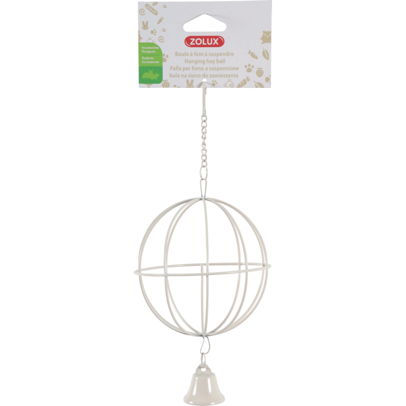ZOLUX Metalowa kula na siano do zawieszenia śr. 10 cm - beżowa
