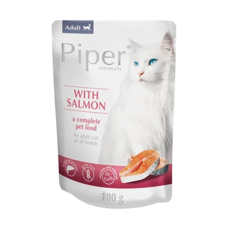 PIPER Animals - dla kota z łososiem (saszetka) 10x 100g