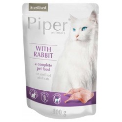 PIPER Animals Sterilised - dla kota z królikiem (saszetka) 10x 100g