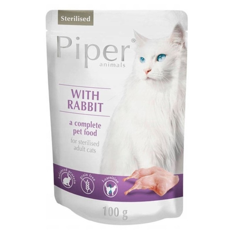 PIPER Animals Sterilised - dla kota z królikiem (saszetka) 10x 100g