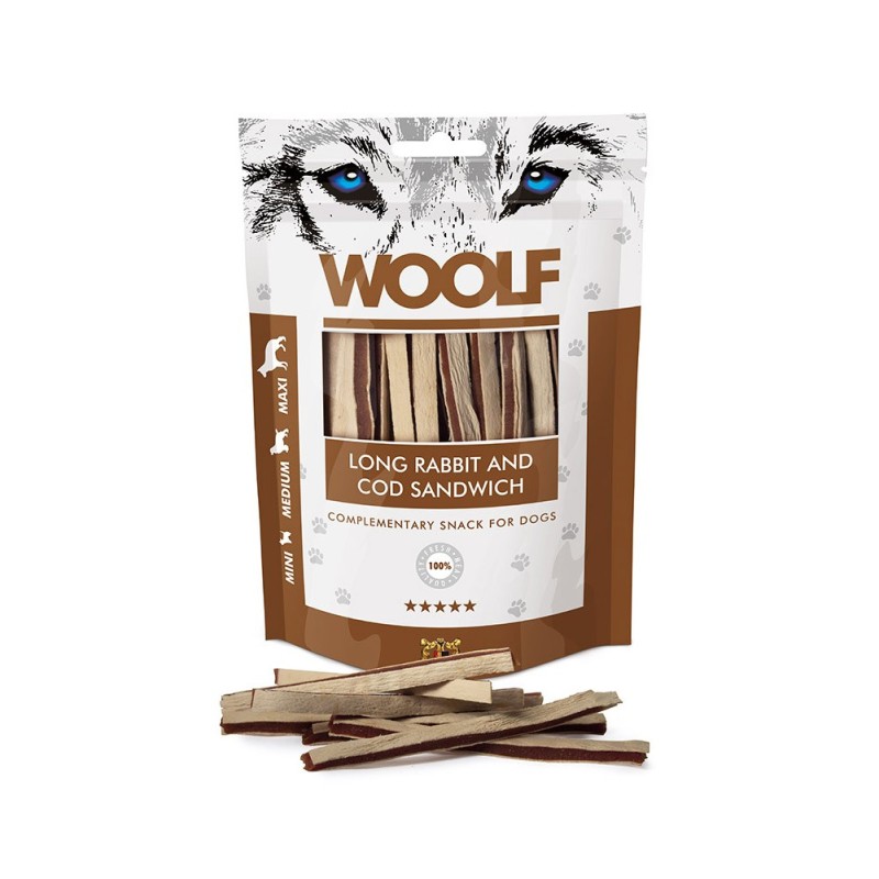WOOLF Soft Rabbit and Cod Long Sandwich 100g