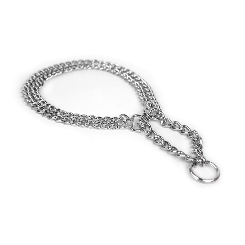 DINGO Obroża łańcuszkowa zaciągana - podwójna 3 x 60 cm