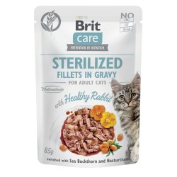 BRIT CARE CAT Fillets in gravy Sterilized Rabbit 85g (saszetka)