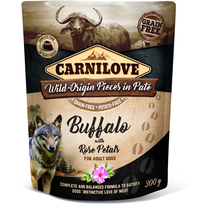 CARNILOVE DOG Pouch Wild Buffalo and Rose Petals (saszetka) 12x 300g