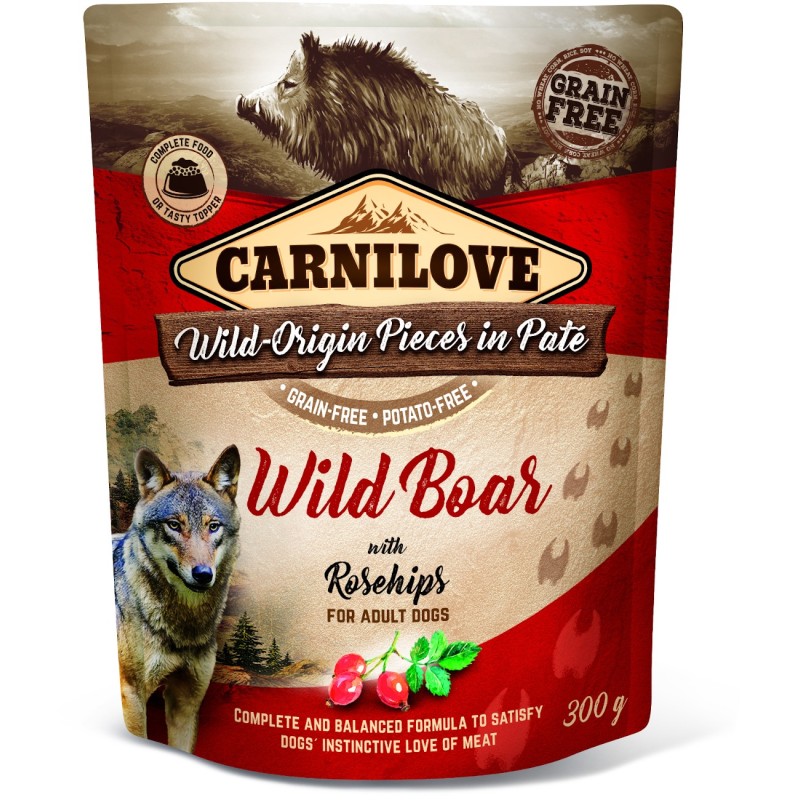 CARNILOVE DOG Pouch Wild Boar and Rosehips (saszetka) 12x 300g