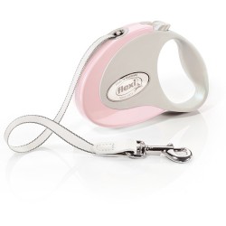 FLEXI Smycz automatyczna Style S taśma 3 m do 12kg - Różowa