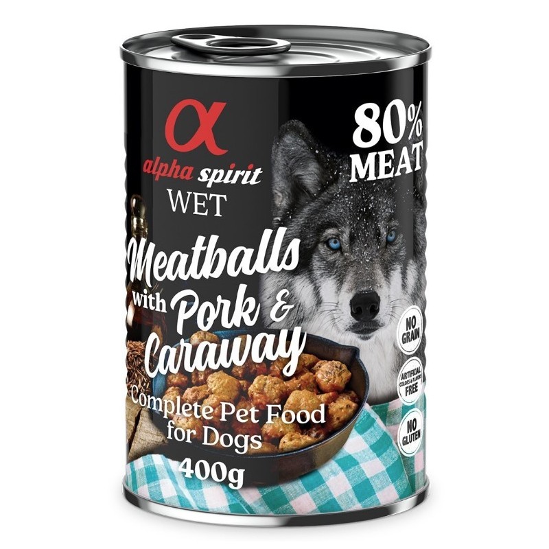 ALPHA SPIRIT Mięsne klopsiki z wieprzowiną i kminkiem 400g