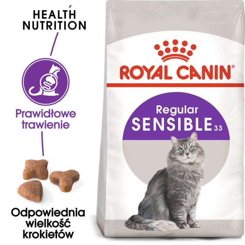 ROYAL CANIN Sensible 33 karma sucha dla kotów dorosłych, o wrażliwym układzie pokarmowym 10 kg
