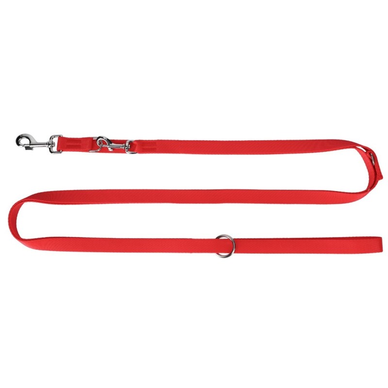 DINGO Smycz przedłużana z taśmy - czerwona (2,5 x 200-400 cm)