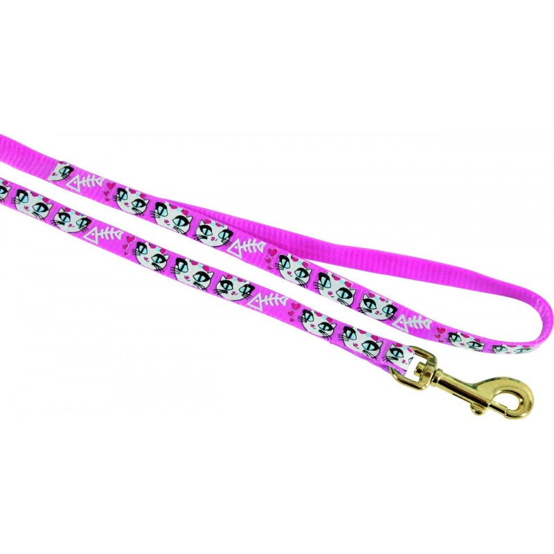 ZOLUX Smycz nylonowa dla kota LadyCat 1 m - różowy