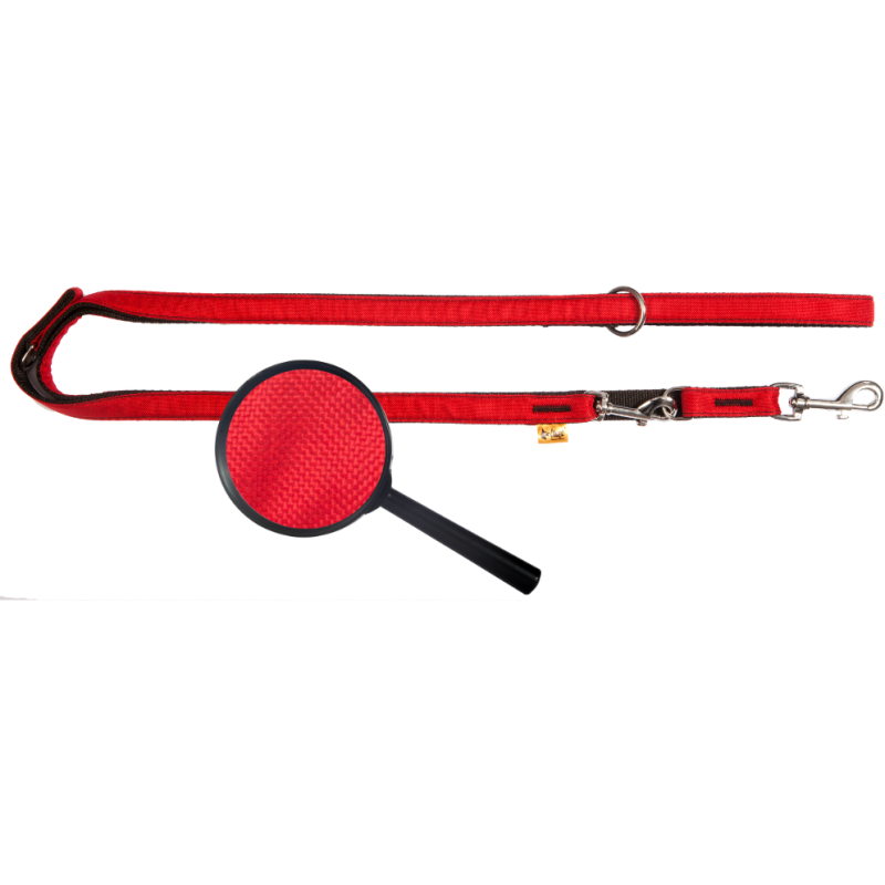 DINGO smycz "Scandi" przedłużana - czerwona 2,0 x 220 cm