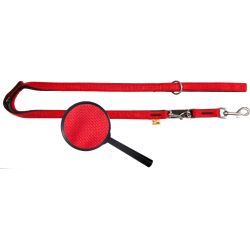 DINGO smycz "Scandi" przedłużana - czerwona 3,0 x 220 cm