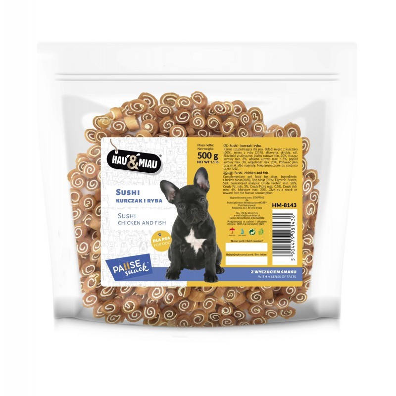 HAU MIAU Pause Snack - Sushi kurczak i ryba 500g