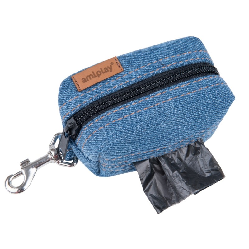 AMIPLAY Torebka na worki do odchodów Denim - Niebieska