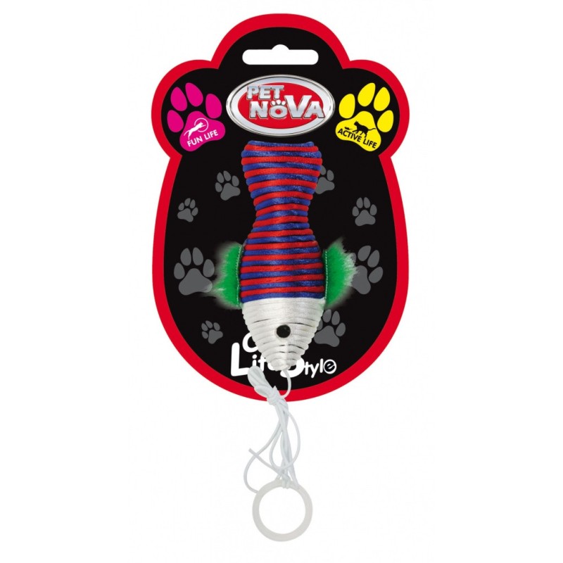 PET NOVA Zabawka dla kota kolorowa ryba - 10x4cm