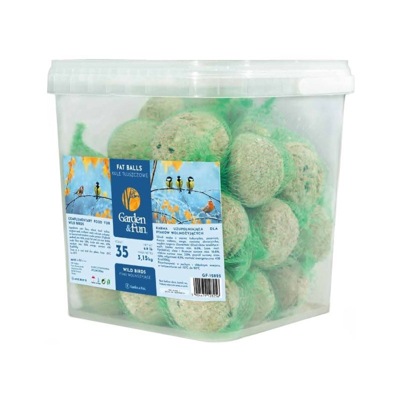 GARDEN & FUN Kule tłuszczowe 90g/szt - 35sztuk (wiaderko)
