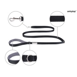 AMIPLAY Smycz regulowana Easy Fix Samba - Czarna M