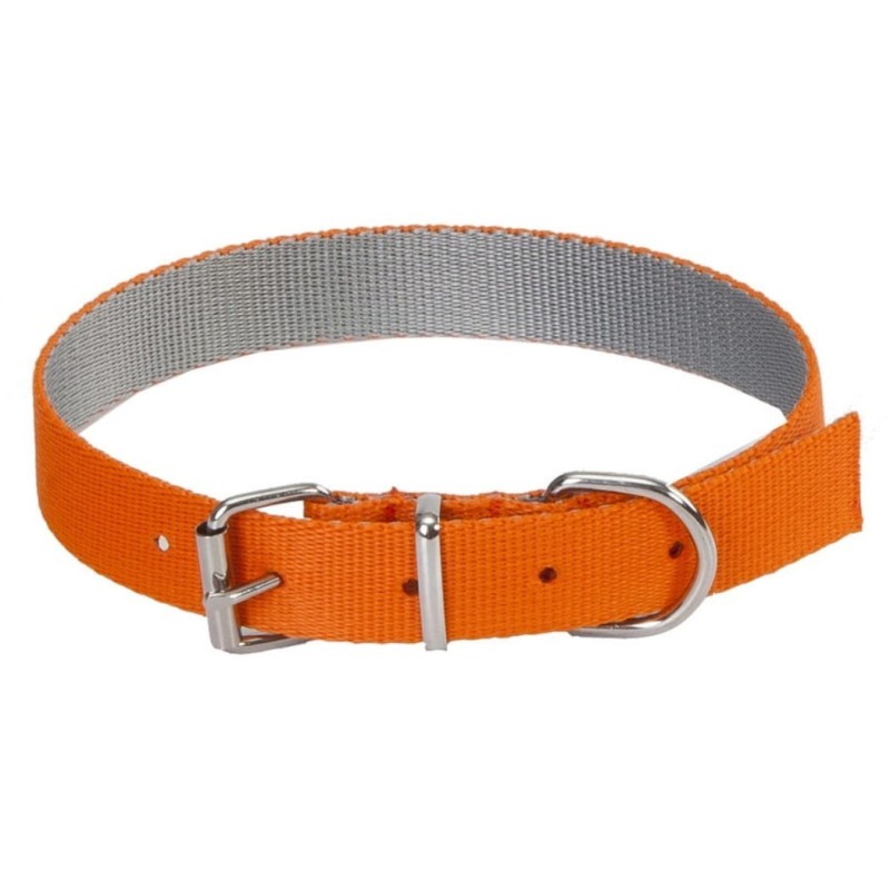 DINGO Obroża Energy Silver (1,6 x 40 cm) - pomarańczowo/szara