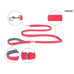 AMIPLAY Smycz regulowana Easy Fix Samba - Czerwona M