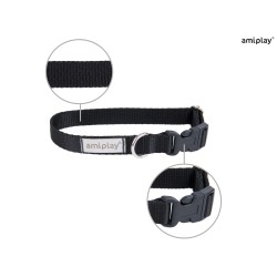 AMIPLAY Obroża regulowana Samba - Czarna S