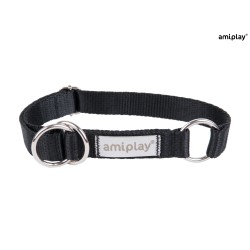 AMIPLAY Obroża półzaciskowa Samba - Czarna M