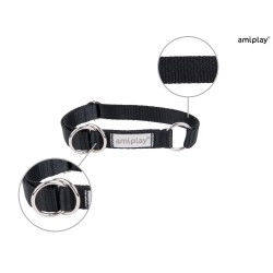 AMIPLAY Obroża półzaciskowa Samba - Czarna XL