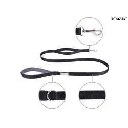 AMIPLAY Smycz Samba - Czarna M