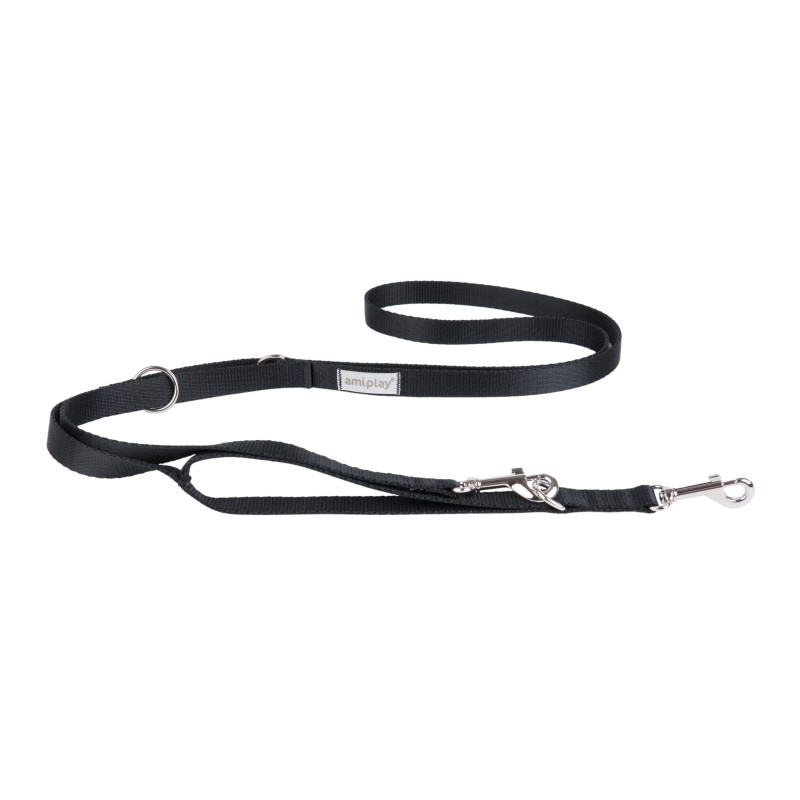 AMIPLAY Smycz regulowana 7 in 1 Samba - Czarna XL