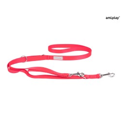 AMIPLAY Smycz regulowana 7 in 1 Samba - Czerwona S