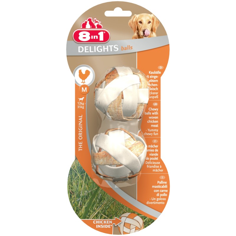 8in1 Delight Balls M - piłeczki do żucia 2 szt.