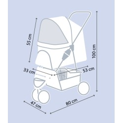 TRIXIE Wózek dla zwierząt (47 × 100 × 80 cm) - czarny