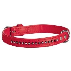 DINGO Obroża Glamour  szer. 16 mm x 35 cm -  czerwona