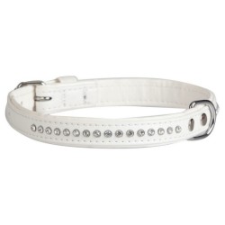 DINGO Obroża Glamour szer. 14 mm x 25 cm - biała