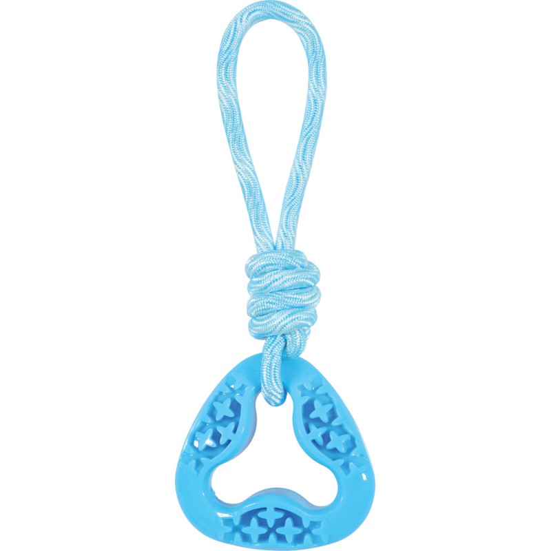 ZOLUX Zabawka TPR SAMBA trójkątna ze sznurem 26 cm - niebieski