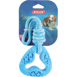 ZOLUX Zabawka TPR SAMBA trójkątna ze sznurem 26 cm - niebieski