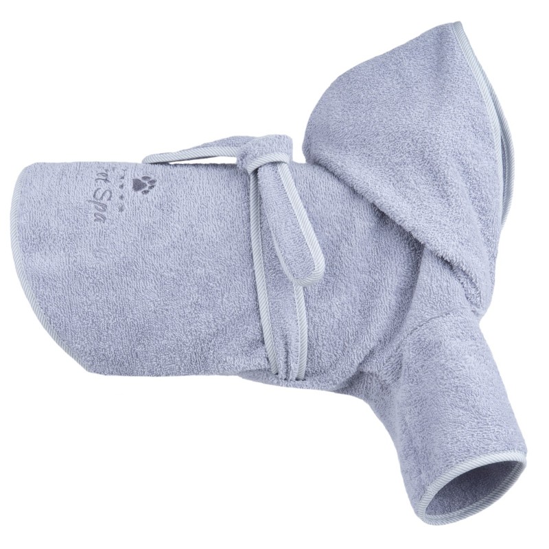 AMIPLAY Spa Szlafrok kąpielowy dla psa - Szary 25 cm