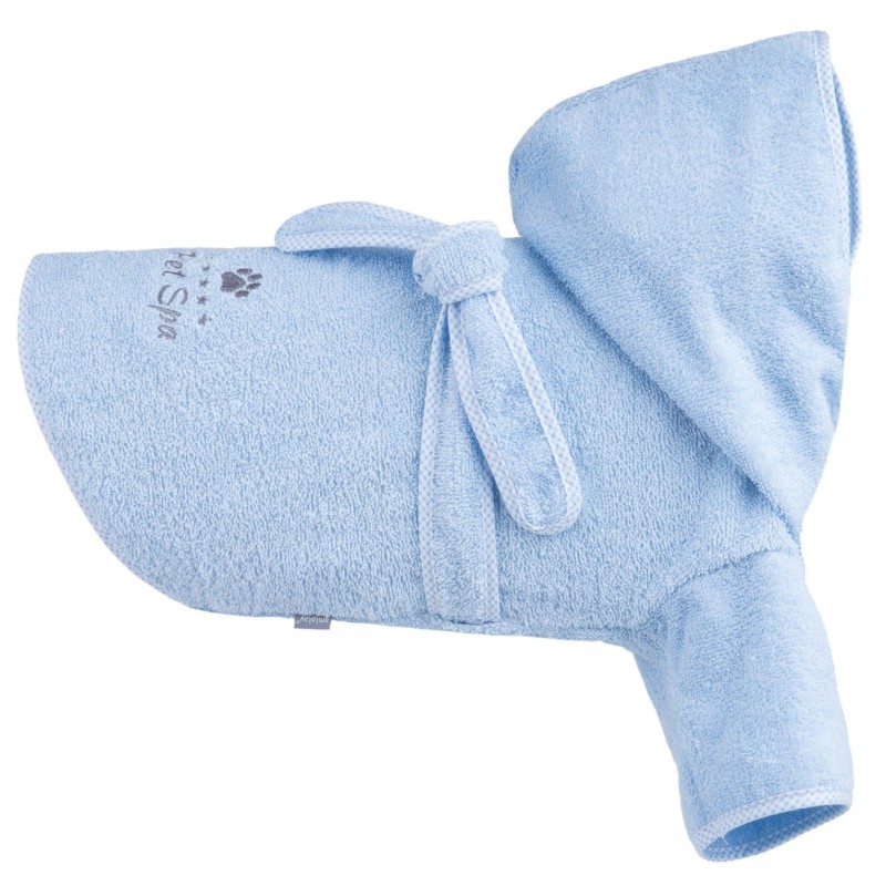 AMIPLAY Spa Szlafrok kąpielowy dla psa - Niebieski 25 cm