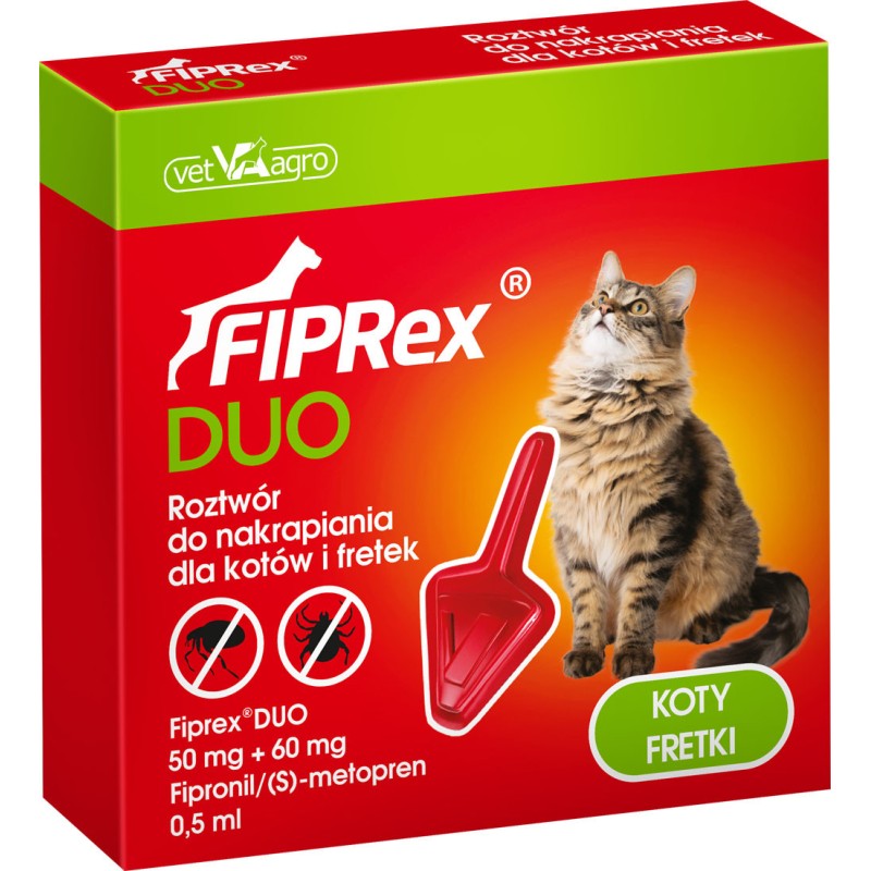 FIPREX DUO Krople - kot i fretka (1 pipeta x 0,5 ml)