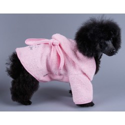 AMIPLAY Spa Szlafrok kąpielowy dla psa - Różowy 25 cm