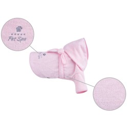 AMIPLAY Spa Szlafrok kąpielowy dla psa - Różowy 45 cm