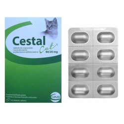 CESTAL Cat  80/20mg - tabletki do rozgryzania i żucia dla kotów na odrobaczanie 1 szt.