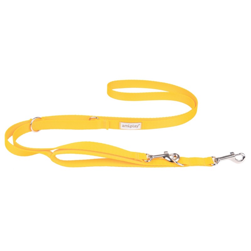 AMIPLAY Smycz regulowana 7 in 1 Samba - Żółta L