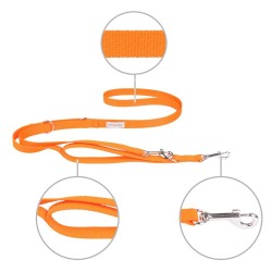 AMIPLAY Smycz regulowana 7 in 1 Samba - Pomarańczowa S