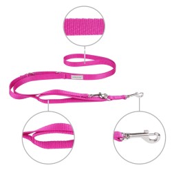 AMIPLAY Smycz regulowana 7 in 1 Samba - Różowa L